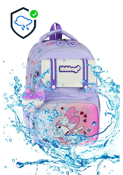 My Melody Baskılı Ortopedik Su Geçirmez Okul Çantası Termal Beslenme Ve Kalemlik Seti Mor