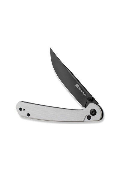 Sencut Skelfin White G10 Handle Black 9cr18mov Blade Kamp Çakı Beyaz