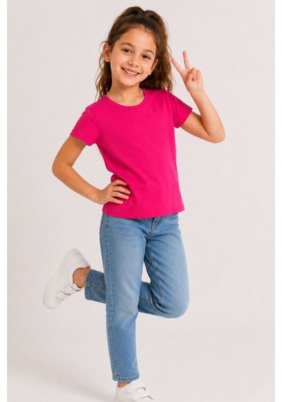 Kiagu Fuşya Kısa Kol Basic T-shirt- Terletmeyen Esnek Kumaş Pamuklu Mevsimlik Fujya Kısakol Kız Çocuk Tsort Çok Renkli Kiagu Fuşya Kısa Kol Basic T-shirt- Terletmeyen Esnek Kumaş Pamuklu Mevsimlik Fujya Kısakol Kız Çocuk Tsort Çok Renkli