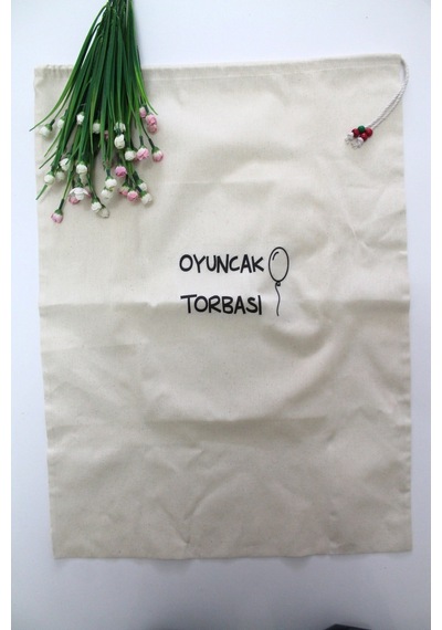 Büyük Boy Çok Amaçlı Büzgülü Oyuncak Torbası 50x70 Bej