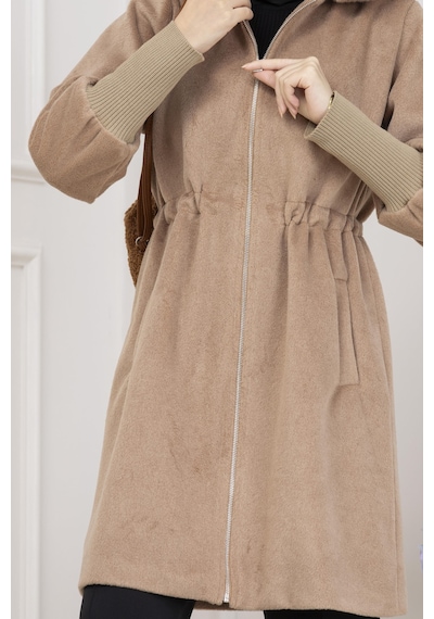 Beli İçten Tünelli Kapüşonlu Kap-camel-5556 Camel