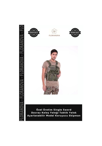 Floranova Özel Üretim Single Sword Davraz Keleş Yeleği Taktik Yelek Ayarlanabilir Model Koruyucu Ekipman Çok Renkli
