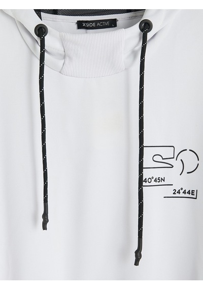 Lcw Eco Beyaz Baskılı Erkek Hoodie