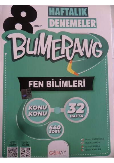 8. Sınıf Bumerang Haftalık Denemeler Fen Bilimleri/murat Üstündağ