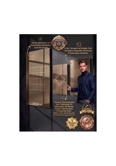 4mm Tamperli Uv Baskı Kırılımaz Cam Tablo Ev Ofis Duvar Dekor Hediyelik Tablo Mermer Kaplan Pembe Premium Marka Beyaz Deluxe Luxury Uhd Baskı Sağlam Canlı