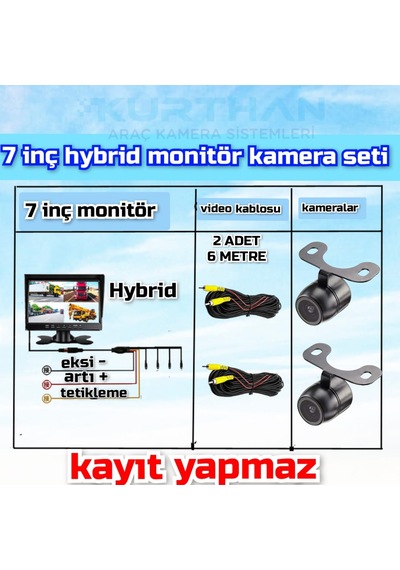 7 İnç Kayıtsız Ekran 2 Adet Ahd 1080p Kamera Seti 12 Volt