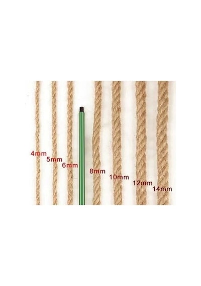 Jütburada Jüt Halat 10 Mm 20 Metre Hasır Dekor Süsleme İp