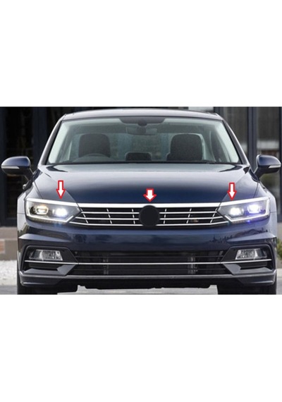 Vw Passat B8 Far Kaşı + Kaput Üstü 3 Parça Krom 2015 + Uyumlu