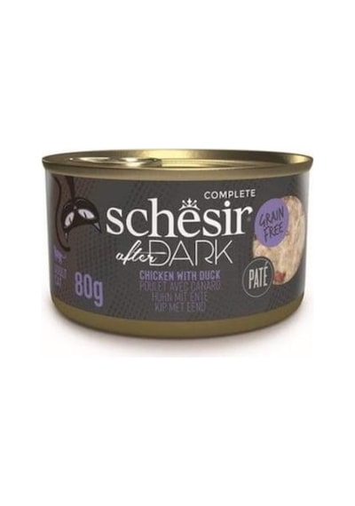 Schesir After Dark Sos İçinde Tavuk Etli Ve Ördek Etli Tahılsız Yetişkin Kedi Konservesi 80 Gr