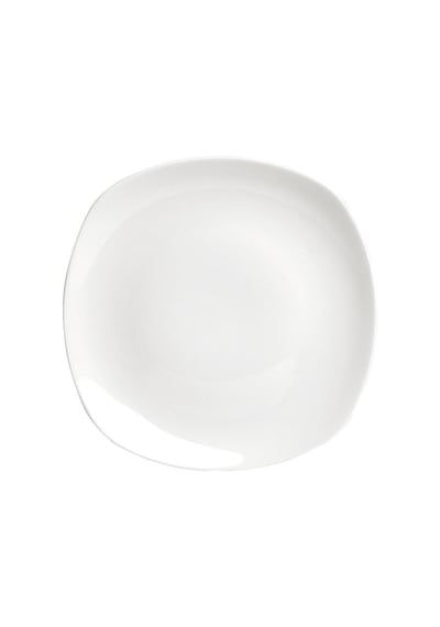 04a+p014855 Square Yemek Tabağı, Porselen Açık