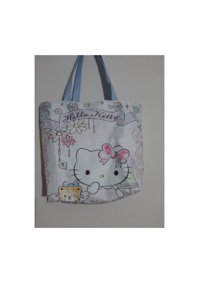 Owl Bag Sanrio Kawai Hello Kity Lila Desenli Tasarım Kumaş Omuz Çantası Çok Renkli