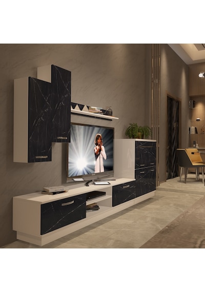 Decoraktiv Eko 6b Mdf Dvd Tv Ünitesi Tv Sehpası - Beyaz Siyah Mermer Beyaz - Royal Mermer Decoraktiv Eko 6b Mdf Dvd Tv Ünitesi Tv Sehpası - Beyaz Siyah Mermer Beyaz - Royal Mermer