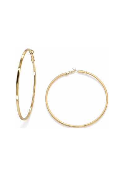 Çelik Halka Küpe 9 Cm Gold