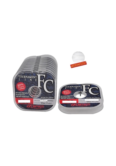 %100 Flourocarbon Misina Owner Tournament Fc 50m Super Clear 0,14mm - Standart