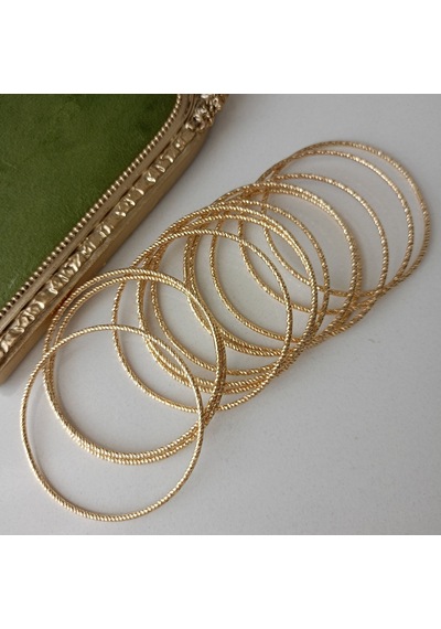 Lente Aksesuar Xuping Gold Kesme Model Ajda Bilezik 3'lü Set Altın - Gold