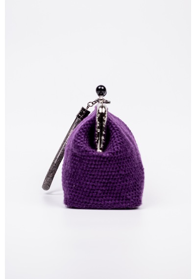 Fabric Craft Bag Portföy Çanta Bilek Askılı Merserize İplik Mor Mor