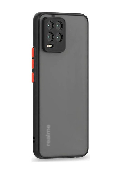 Microcase Realme 8 Pro London Serisi Sert Kılıf - Buzlu Siyah