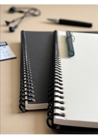 Çizgisiz Spiralli Not Defteri, A4 Boyut 21x29,7 Cm , 60 Yaprak, 90gr. Ivory Kağıt, Ofis İçin İdeal Siyah Kapak Çok Renkli