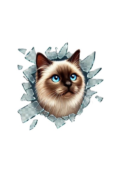 Fulcar Siamesse Araç Stickerı Çok Renkli