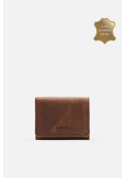 Mafi Magnetic Hakiki Deri Mıknatıslı Unisex Cüzdan Zarif Ve Güvenli Tasarım Taba
