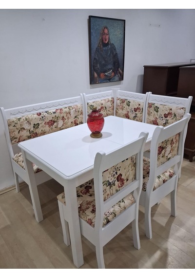 Köşe Mutfak 90568 Tk Kayın Ahşap Sandık Açıl Masa Babyface Çiçekli Kumaş Parlak Beyaz Lake Beyaz Köşe Mutfak 90568 Tk Kayın Ahşap Sandık Açıl Masa Babyface Çiçekli Kumaş Parlak Beyaz Lake Beyaz