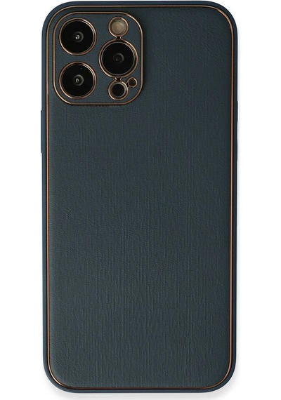 Apple Uyumlu iPhone 13 Pro Kılıf Coco Deri Silikon Kapak Mavi/