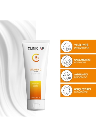 Cliniclab %5 Vitamin C İçeren Aydınlatıcı ve Canlandırıcı Krem 50 ML