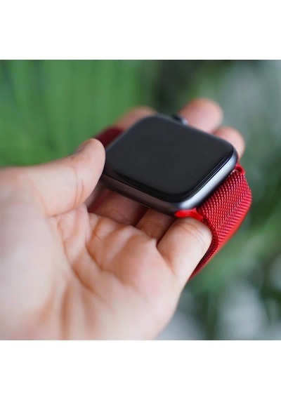 Ally Apple Uyumlu Watch 7-8 45 Mm, 6-5-4 44 Mm, 3-2-1 42 Mm Metal Milano Loop Kordon Kırmızı Mh-hs2150719281