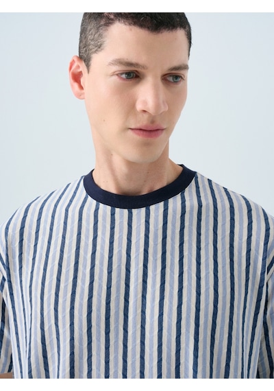 Loose Fit Erkek Tshirt K.kol Mavi