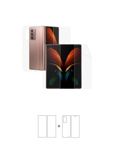 Galaxy Uyumlu Z Fold 2 360 Full Body Ekran Koruyucu Kaplama Ön Arka Yan Darbe Emici Poliüretan Film