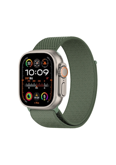 Watch 44mm Uyumlu Kordon Wiwu Wb501 Cloudflex Serisi Hasır Örgü Strap Kayış Yeşil