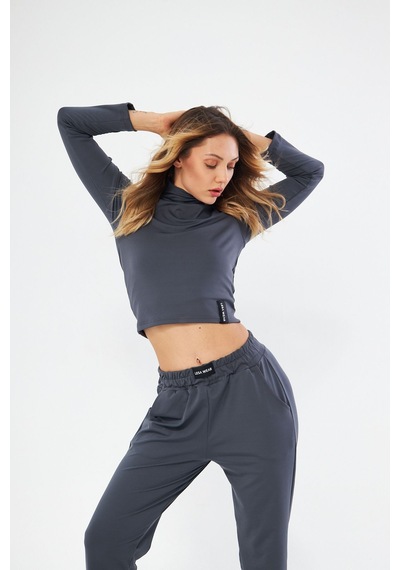 Lesa Wear Soft Touch Balıkçı Yaka Bluz Antrasit Antrasit
