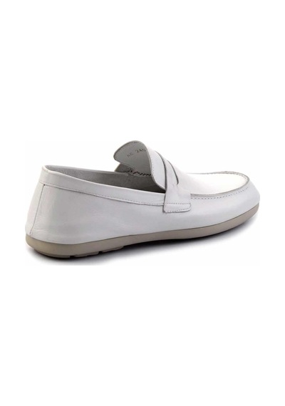 Bambi Beyaz Leather Erkek Loafer Ayakkabı E01304406643 Beyaz