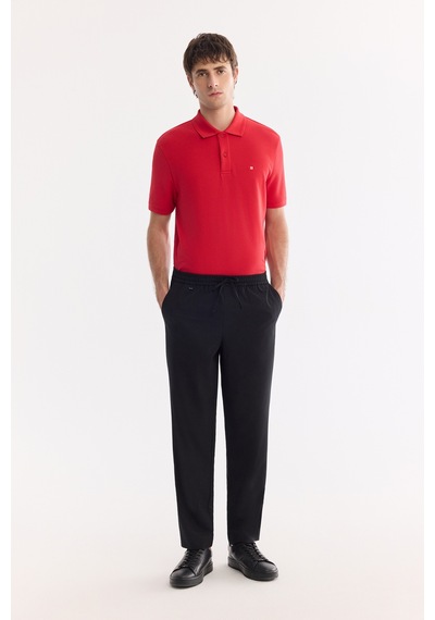 Avva Erkek Siyah Beli Lastikli Soft Touch Nefes Alan Relaxed Fit Pantolon A61y3038