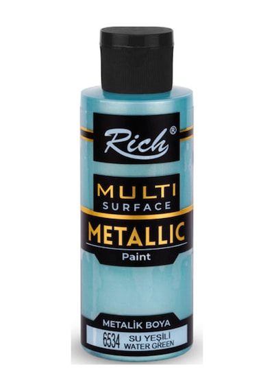 Multi Surface Metalik Akrilik Boya 120 Cc. - Su Yeşili 6534 Karışık, Çok Renkli