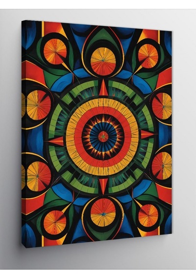 Kanvas Tablo Soyut Mandala Deseni 100cmx140cm