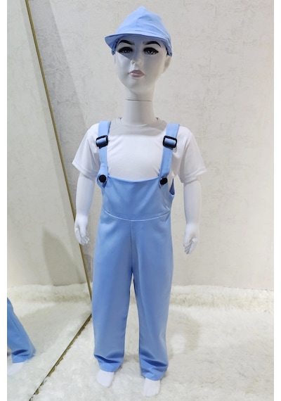 Bahçıvan Tulum Ve Şapka Set Açık Mavi