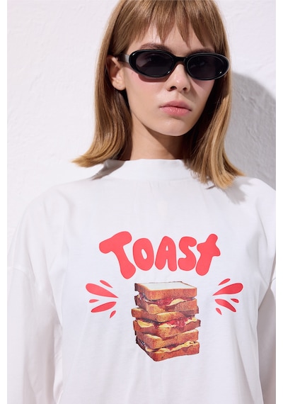 Manuka Baskılı Kısa Kol T-shırt Toast Toast