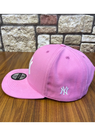 Hamze Ny Newyork Nakışlı Hiphop Snapback Rapper Drip Şapka Cap Pembe - Beyaz