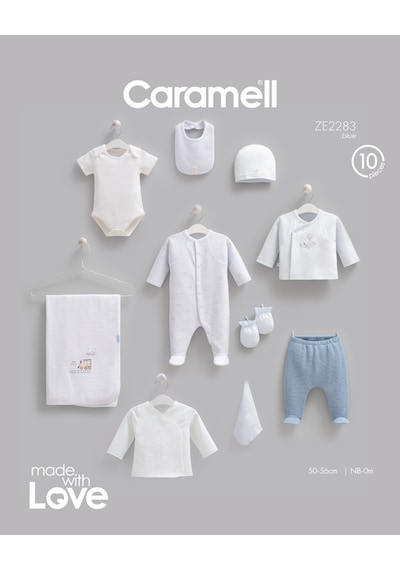Caramell Mini Travel 10 Parça Hastane Çıkışı Zıbın Seti Mavi renkli