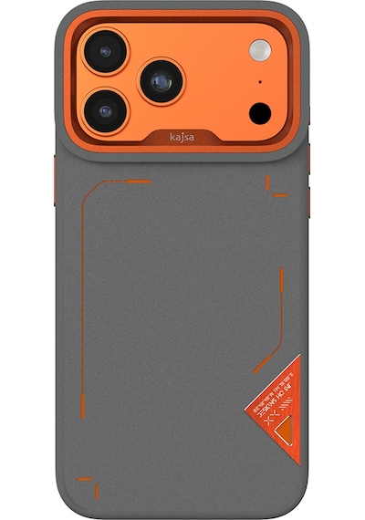 Apple Uyumlu iPhone 17 Pro Kılıf M-safeli O-ring Metal Kamera Çerçeveli Kajsa Matrix Collection Kapak Gri-turuncu Gri-turuncu