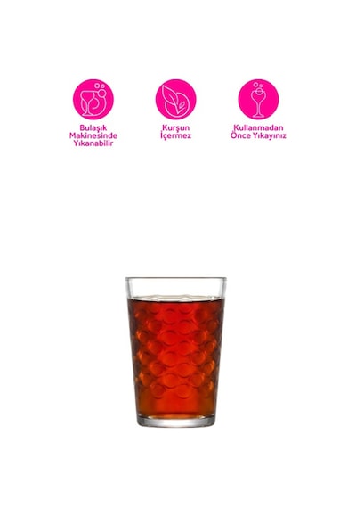 Lav Sedef Cam Su Bardağı 6'lı 205 ml