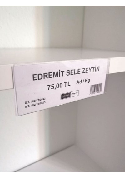 10 Ad Pvc Etiketlik Yapışkanlı 10x3 Cm Raf Etiket Cebi Yapışkanlı