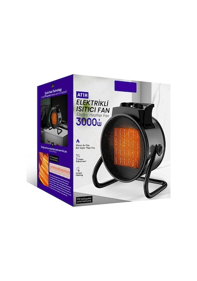Elektrikli Isıtıcı Fan 3000w Hızlı Isınma 3 Kademeli Ayar Sessiz Ptc Isıtma Teknolojisi