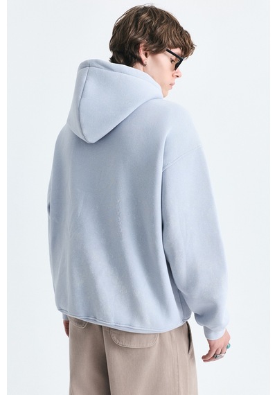 Vamos Numara Baskılı Oversize Sweatshirt Bebe Mavi