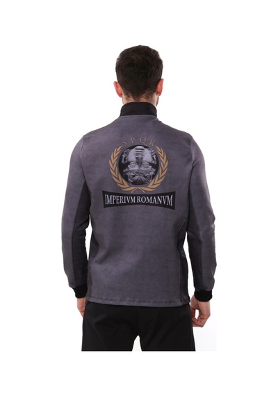 Spqr Fermuarlı Sweatshirt Medusa Gri