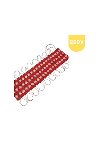 220 Volt 2 Watt 3 Lensli Kırmızı 2835 Smd Led Modül Ip65 5 Adet Modül