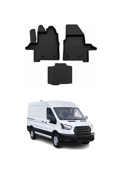 Ford Transit Mk8 2014-2026 Uyumlu 4d Havuzlu Paspas Kauçuk Siyah 3 Parça