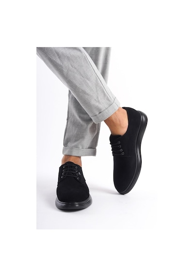 Mubiano Mbrgn87-s Siyah Erkek Süet Bağcıklı Loafer Siyah