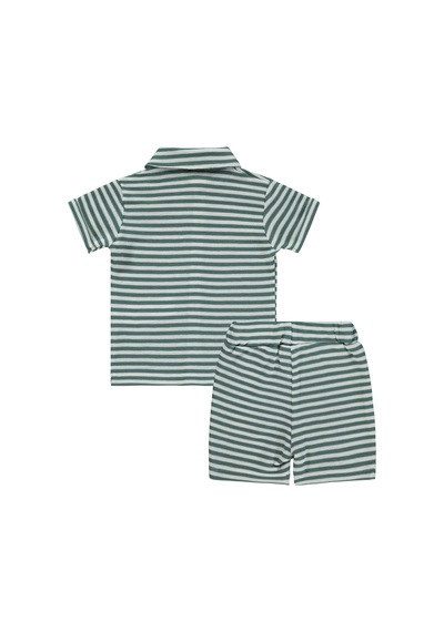 Civil Baby Çizgili 6-18 Ay Takım - Yeşil Çam Yeşili